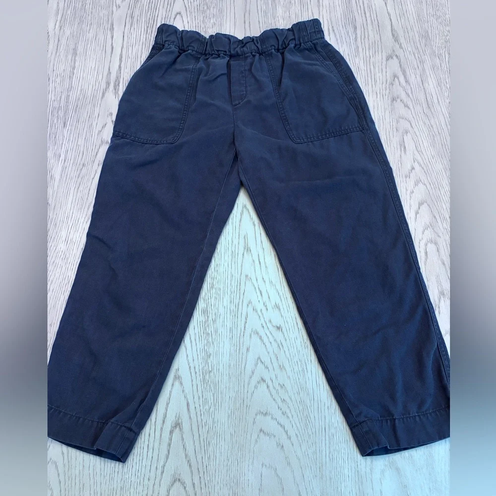 Banana Republic Navy Linen Blend Elastic Waist Pants Size S